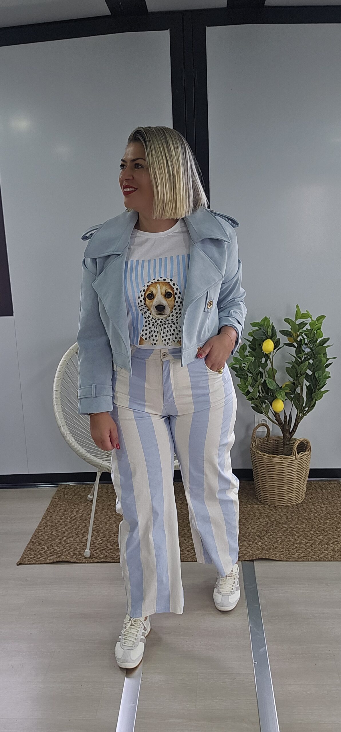 Pantalón Rayas Azul
