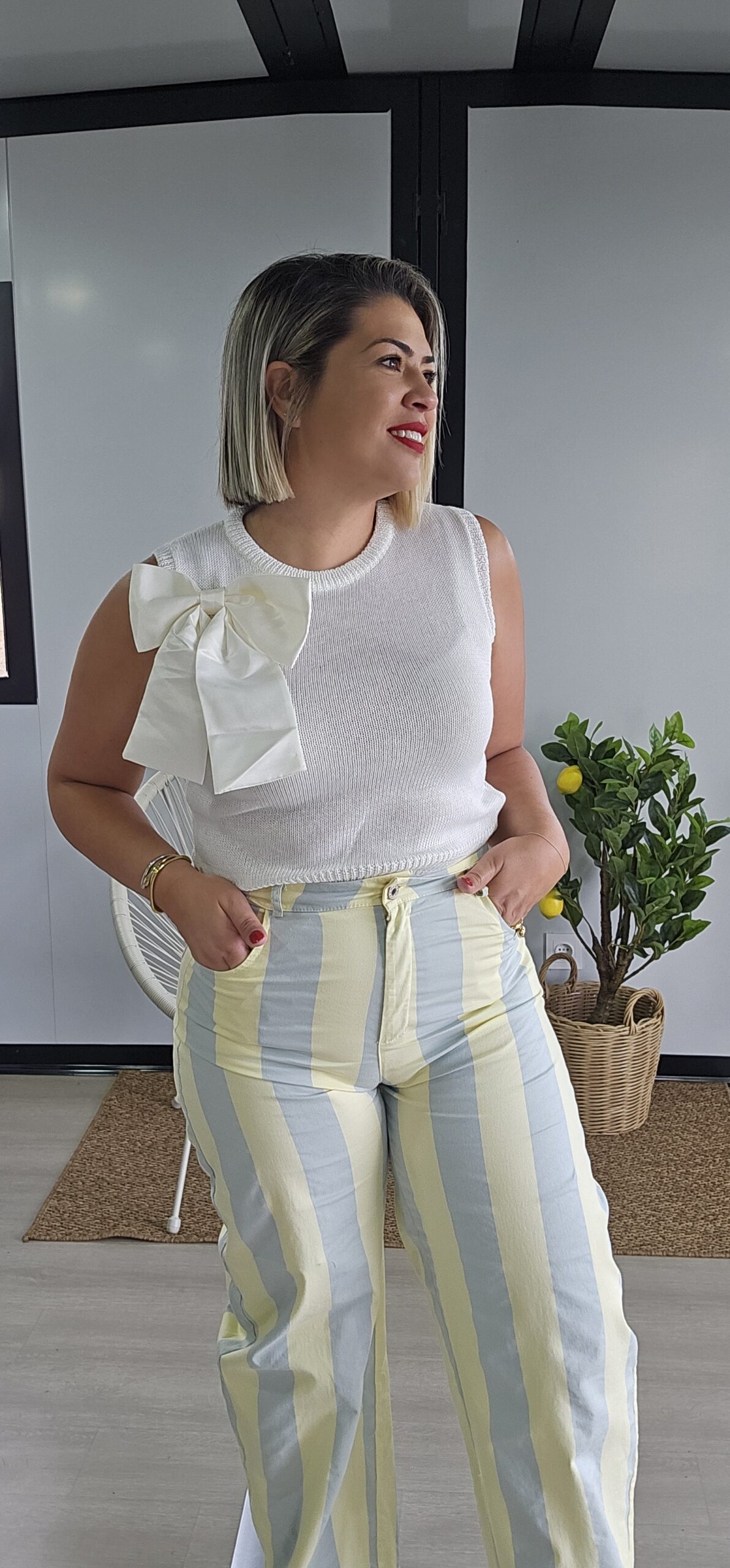 Pantalón Rayas Amarillo - Imagen 4