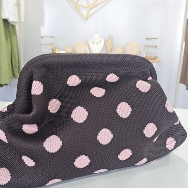 Bolso Chocolate y lunares rosa